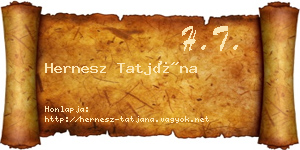 Hernesz Tatjána névjegykártya